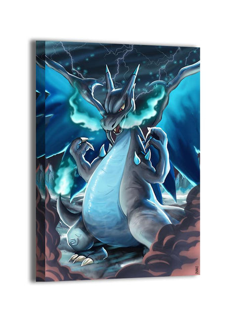 Mega Charizard X Wall Art | Pokémon Fan Art | Snapping Turtle Gallery [variant_option1] Print, Premium Wall Art by Snapping Turtle Gallery