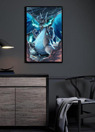 Mega Charizard X Wall Art | Pokémon Fan Art | Snapping Turtle Gallery - Snapping Turtle Gallery