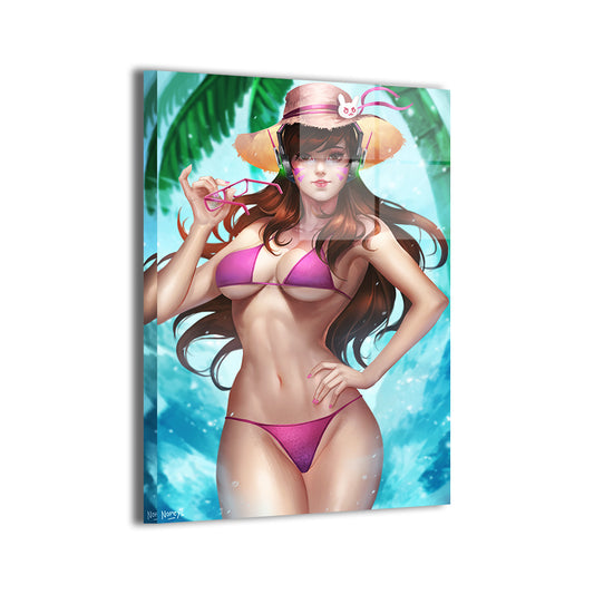 d.va by nopeys; metallic sheen enhances highlights, ready to hang.