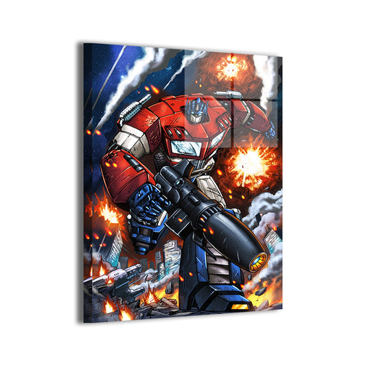 Optimus Prime by Verry Woong; modern metallic sheen, ready to hang.