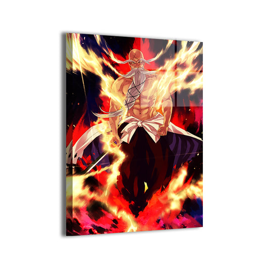 Yamamoto from Bleach by [Artist]; modern metallic sheen, ready to hang.