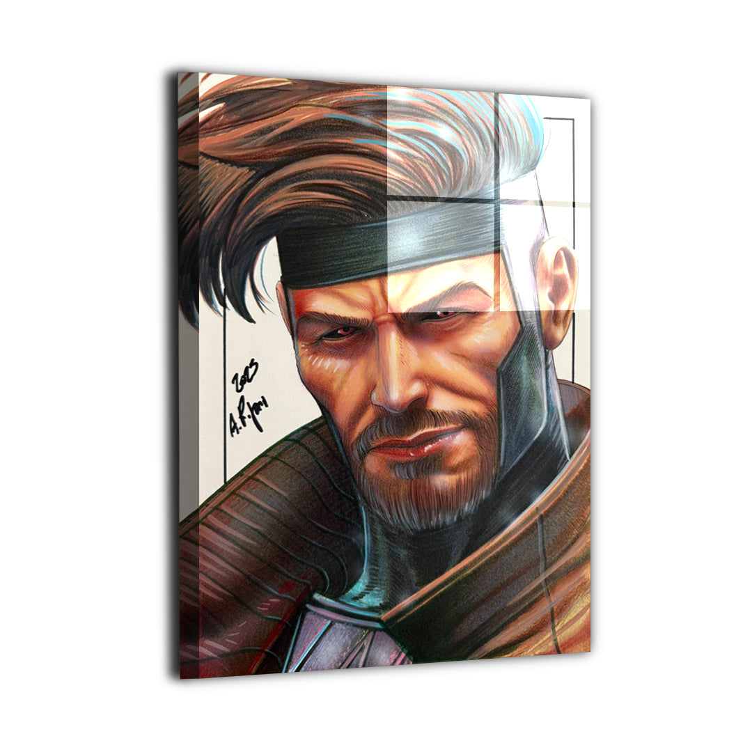 Charged Intent Metal Print — Gambit artwork by Aurelio Rigoni; modern sheen, ready to hang.