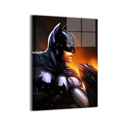 Cinder Knight Metal — Ember-lit Batman portrait with high contrast blacks; art by Michael Magallanes, colors by Nestor Redulla Jr.; modern sheen.