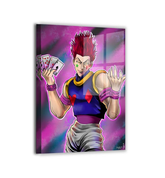 hisoka hunter x hunter artwork by emmanuel centeno; metallic sheen art print