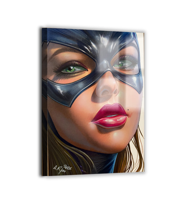 Emerald Vigil Metal — Batgirl portrait; metallic sheen.