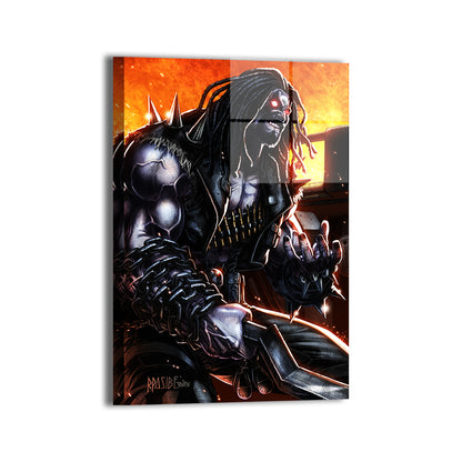 Lobo by Ryan Pasibe; sleek metal finish, ready to hang.