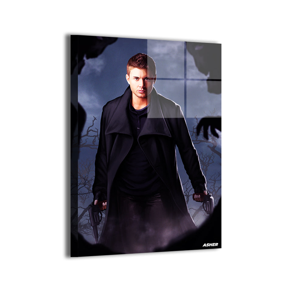 Dean Winchester by Ben Asher; modern metallic sheen, ready to hang.