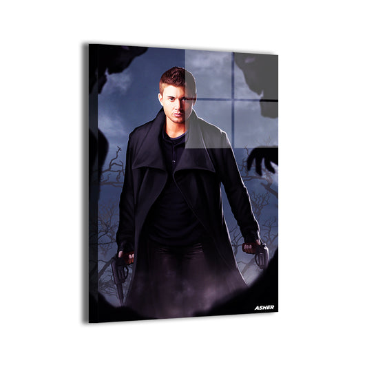 Dean Winchester by Ben Asher; modern metallic sheen, ready to hang.