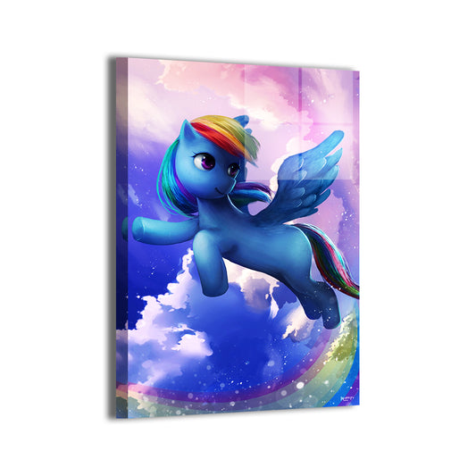 Radiant Sky Dash Metal Print — Rainbow Dash fan art with radiant sky and modern metallic sheen; artwork by Nopeys; ready to hang.