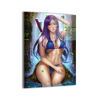 psylocke by nopeys; metallic sheen enhances highlights, ready to hang.