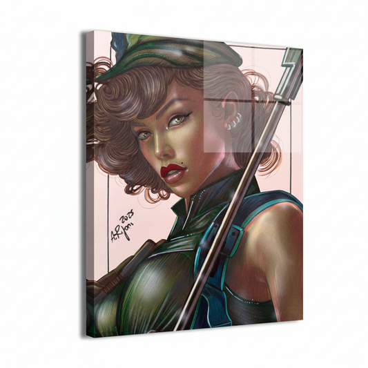 Steadfast Field Commander metal print — Lady Jaye, artwork by Aurelio Rigoni; modern finish, ready to hang.