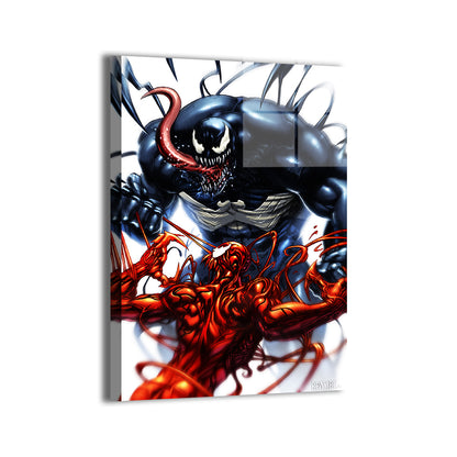 Venom vs Carnage by Ryan Pasibe, colors by Brian Valeza (Totz Valeza); modern metallic sheen, ready to hang.