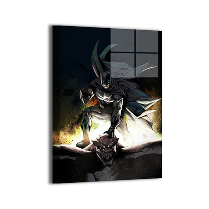 Durable aluminum print with modern sheen showing a caped hero on a gargoyle; art by Don Mark Noceda, colors by Nestor Redulla Jr.