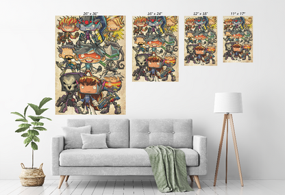 metal print of Overwatch mini hero team art by Jeff Benitez