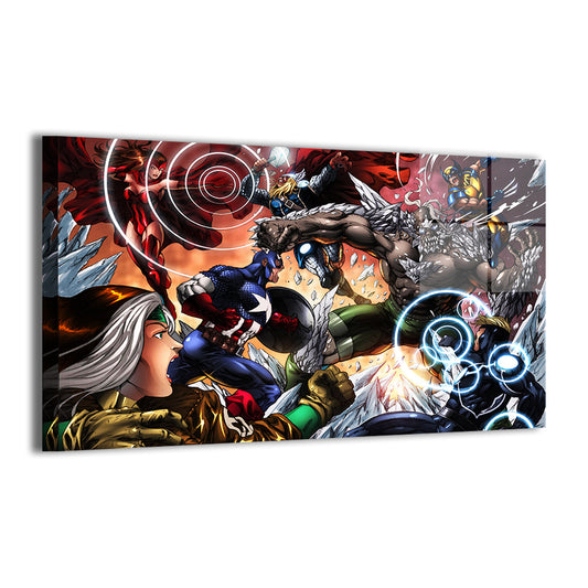 Avengers vs Doomsday by Verry Woong and Bryan Arfel Magnaye; modern metallic sheen, ready to hang.