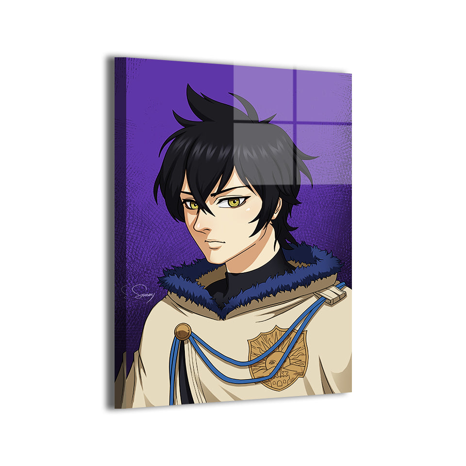 Yuno from Black Clover by Sam Dela Torre; modern metallic sheen, ready to hang.