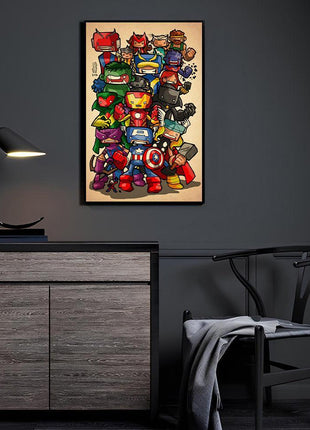 Mighty Heroes United Marvel wall art collector display