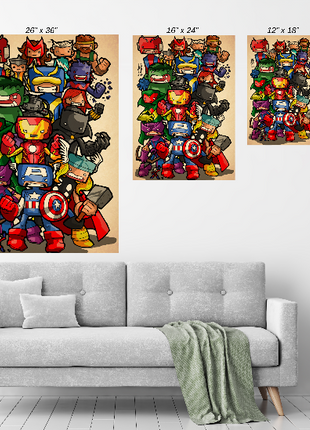Mighty Heroes United Black Panther wall art room mockup scene