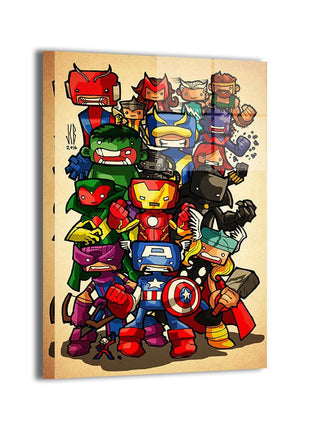 Mighty Heroes United The Avengers, including Black Panther Marvel wall art
