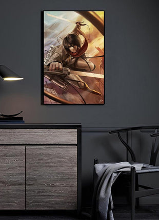 Mikasa Ackerman Wall Art | Attack on Titan Acrylic, Metal & Canvas - Snapping Turtle Gallery