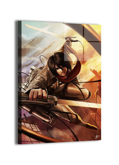 Mikasa Ackerman Wall Art | Attack on Titan Acrylic, Metal & Canvas - Snapping Turtle Gallery