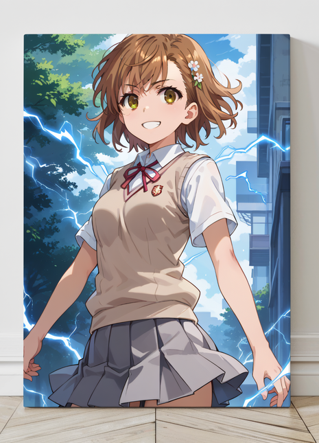 Mikoto Misaka Art | Acrylic, Metal & Canvas - Snapping Turtle Gallery