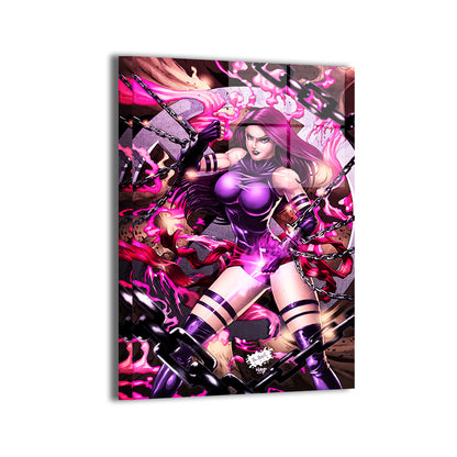 Metal—sleek metallic finish on psionic warrior bursting free; Bue x NAHP collaboration.