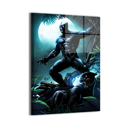 Large-scale Black Panther with glowing jungle setting

