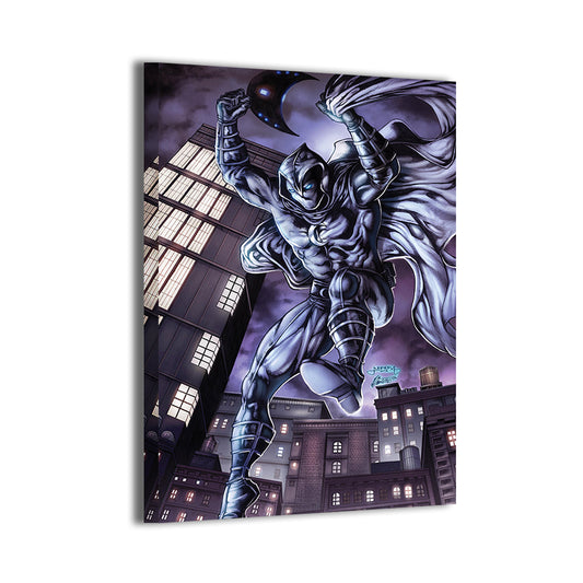 Moonlit Vigilante Wall Art Canvas Print – Moon Knight by Julius Abrera & Martin Mariano Hernandez Tena