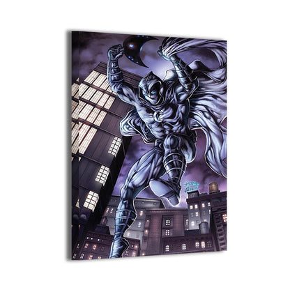 Moonlit Vigilante Wall Art Canvas Print – Moon Knight by Julius Abrera & Martin Mariano Hernandez Tena