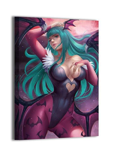 Morrigan Aensland Wall Art | Darkstalkers Acrylic, Metal & Canvas - Snapping Turtle Gallery