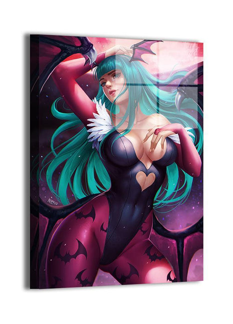 Morrigan Aensland Wall Art | Darkstalkers Acrylic, Metal & Canvas - Snapping Turtle Gallery