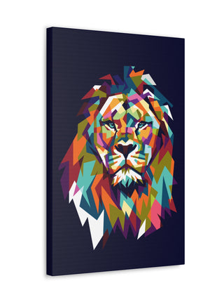 Mosaic Lion Art | Acrylic, Metal & Canvas - Snapping Turtle Gallery