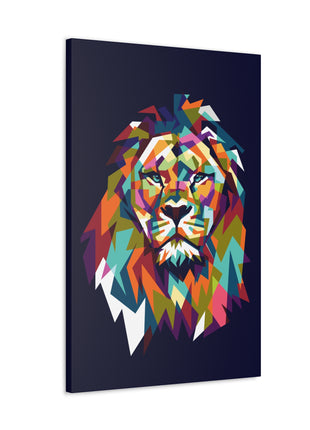 Mosaic Lion Art | Acrylic, Metal & Canvas - Snapping Turtle Gallery