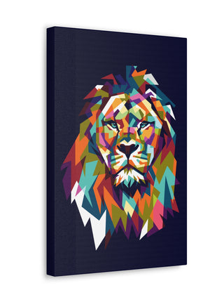 Mosaic Lion Art | Acrylic, Metal & Canvas - Snapping Turtle Gallery