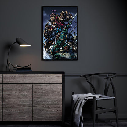 Mutant Showdown Wall Art Room Mockup – Leonardo vs Bebop by Emil Cabaltierra