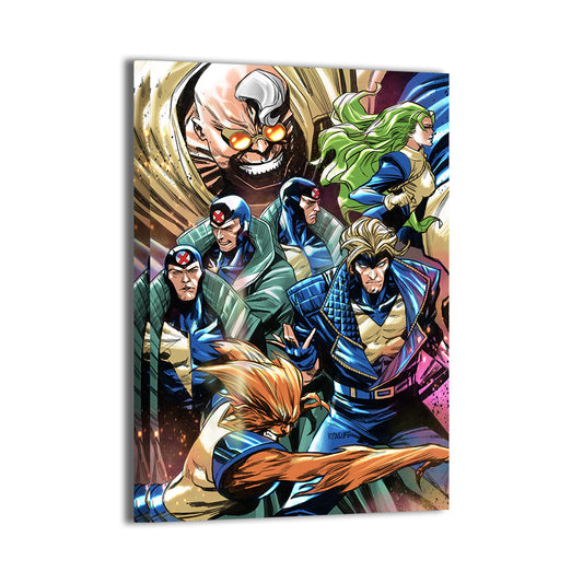 Mutant Vanguard Wall Art Canvas Print – X-Factor team (Havok, Polaris, Multiple Man, Strong Guy) by Ryan Pasibe