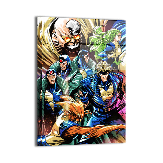 Mutant Vanguard Wall Art Metal Print – X-Factor team (Havok, Polaris, Multiple Man, Strong Guy) by Ryan Pasibe