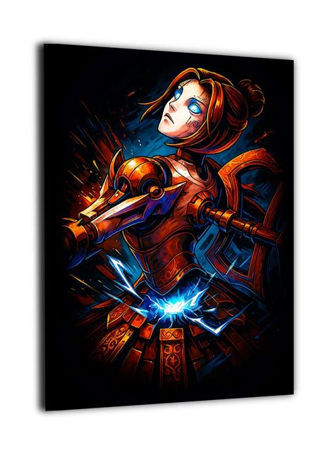 N7 Biotic Vanguard canvas wall art showing Orianna surrounded by blue-violet mechanical energy