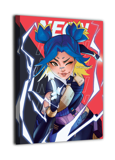 Neon Lightning Rush Wall Art