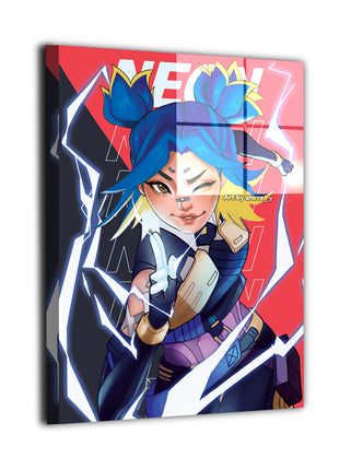 Neon Lightning Rush Wall Art