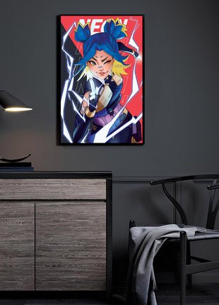 Neon Lightning Rush Wall Art