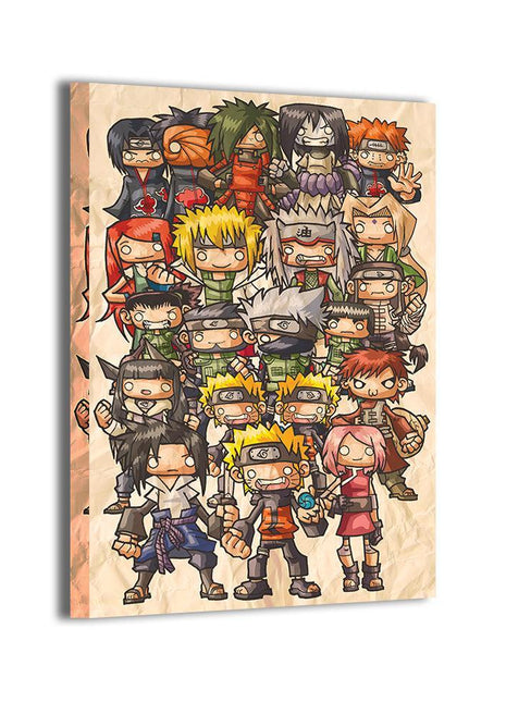 Naruto Wall Art | Hidden Village Chibi Legends | Snapping Turtle Gallery [variant_option1] Print, Premium Wall Art by Snapping Turtle Gallery
