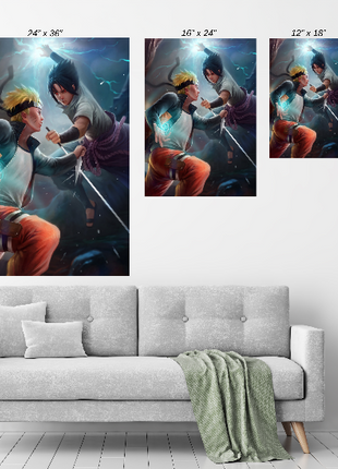 Naruto vs Sasuke Wall Art | Naruto HD Acrylic, Metal & Canvas Print - Snapping Turtle Gallery