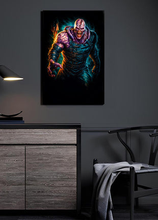 Pursuer Unleashed acrylic wall art showing Nemesis charging forward in black restraints