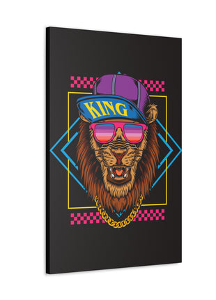 Neon Lion Art | Acrylic, Metal & Canvas - Snapping Turtle Gallery