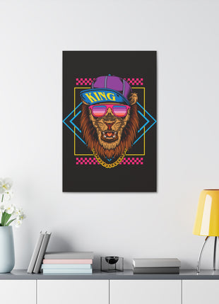 Neon Lion Art | Acrylic, Metal & Canvas - Snapping Turtle Gallery