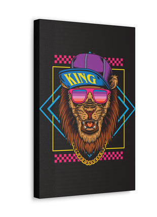 Neon Lion Art | Acrylic, Metal & Canvas - Snapping Turtle Gallery
