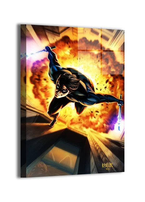 Nightwing Wall Art | Blazing Descent | Snapping Turtle Gallery [variant_option1] Print, Premium Wall Art by Snapping Turtle Gallery