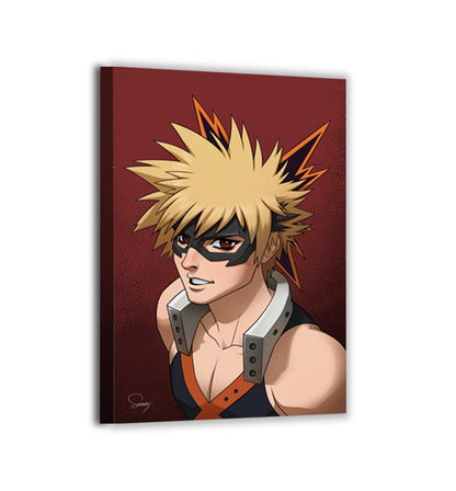 Canvas — textured close-up of determined blast-type prodigy; bold anime shading and crisp detail by Sam Dela Torre.